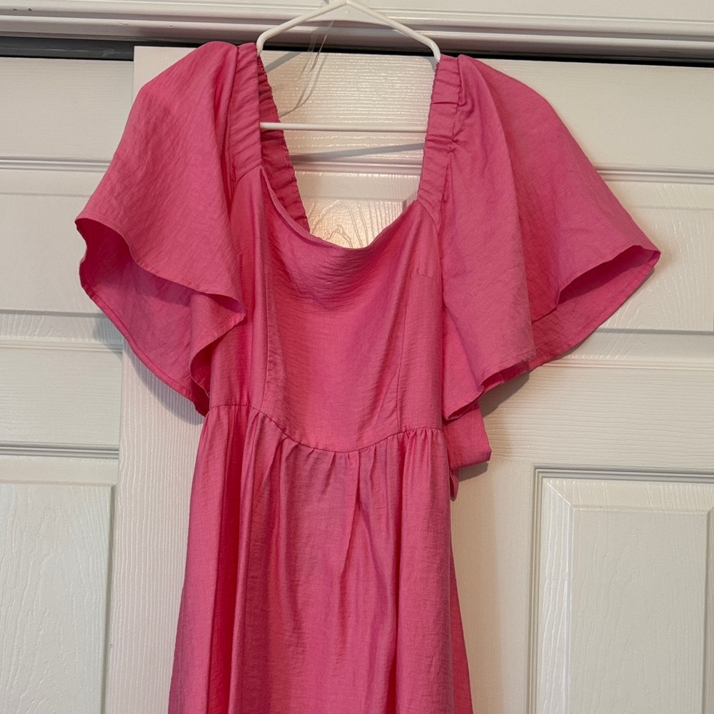 A New Day Pink Flutter Sleeve Dress xs
